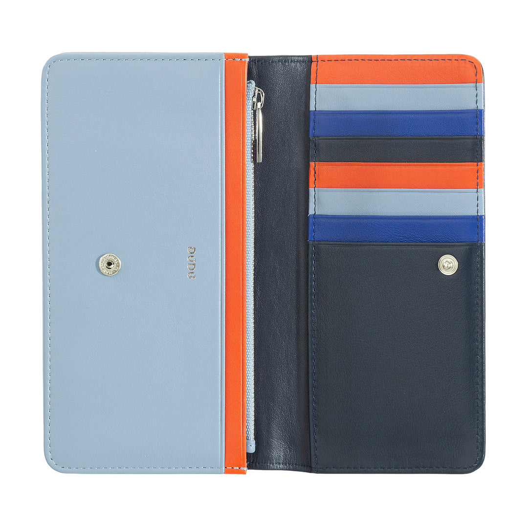 DUDU Stor damepung i flerfarvet blødt læder RFID-pose