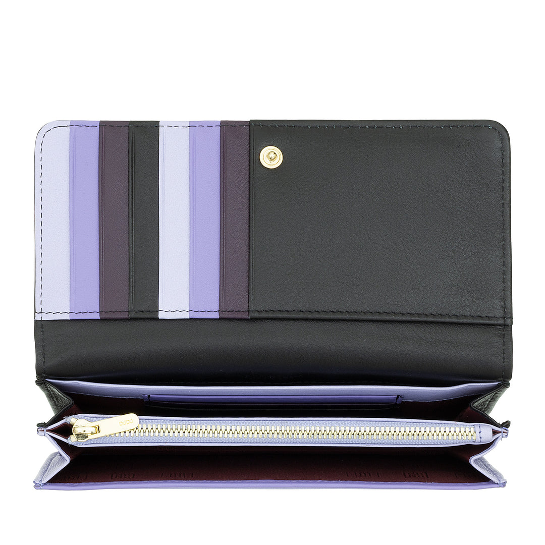 DUDU Stor damepung i flerfarvet blødt læder RFID-pose