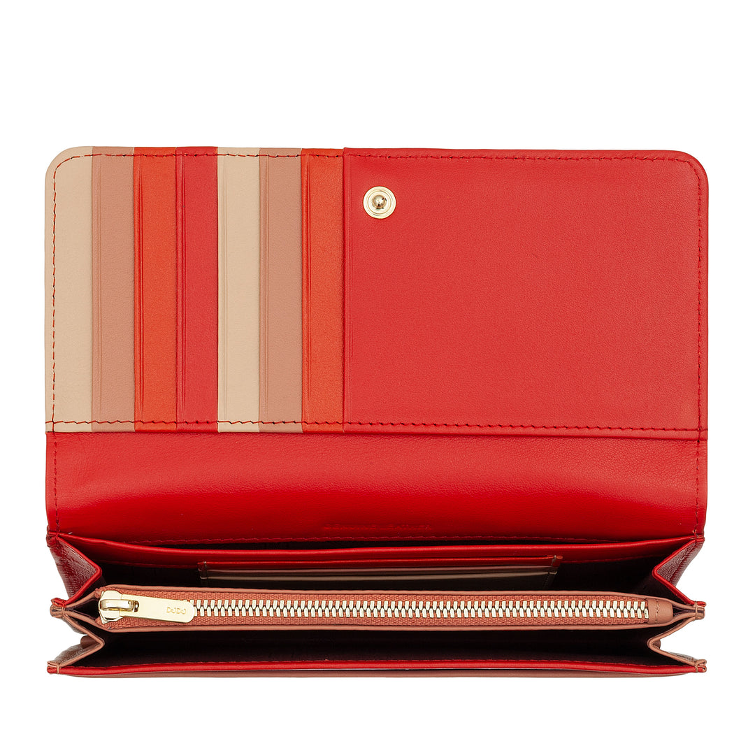 DUDU Stor damepung i flerfarvet blødt læder RFID-pose