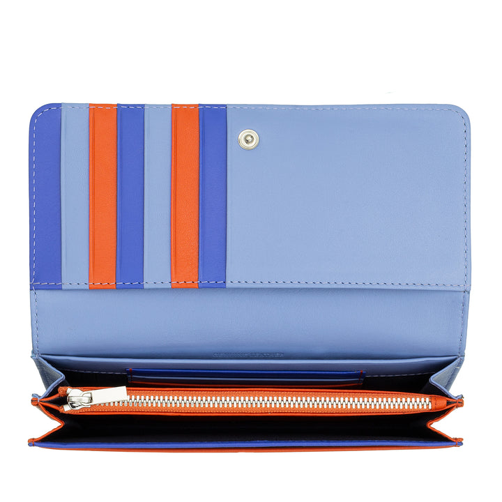 DUDU Stor damepung i flerfarvet blødt læder RFID-pose