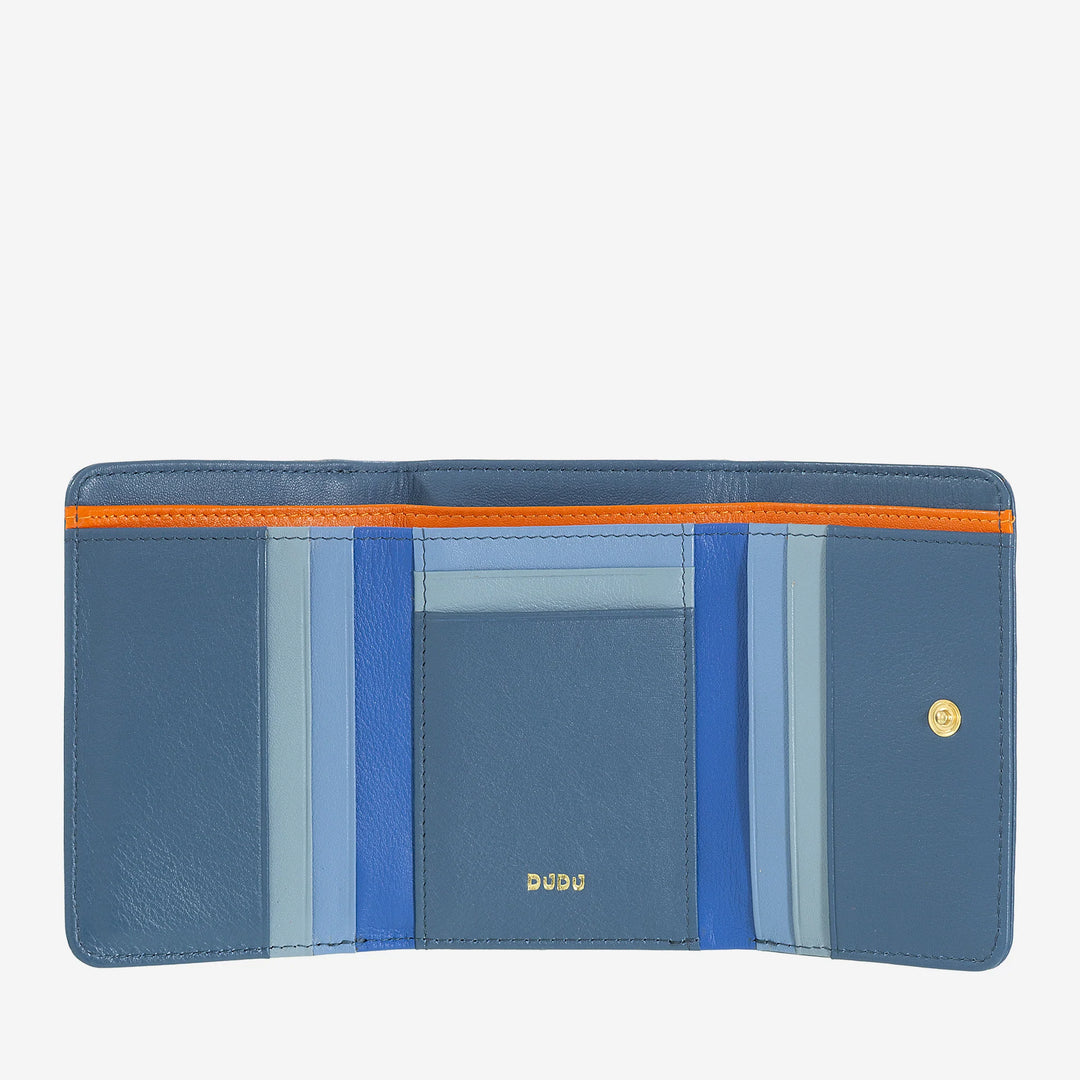 DUDU Barevná vícebarevná kožená malá RFID peněženka pro ženy