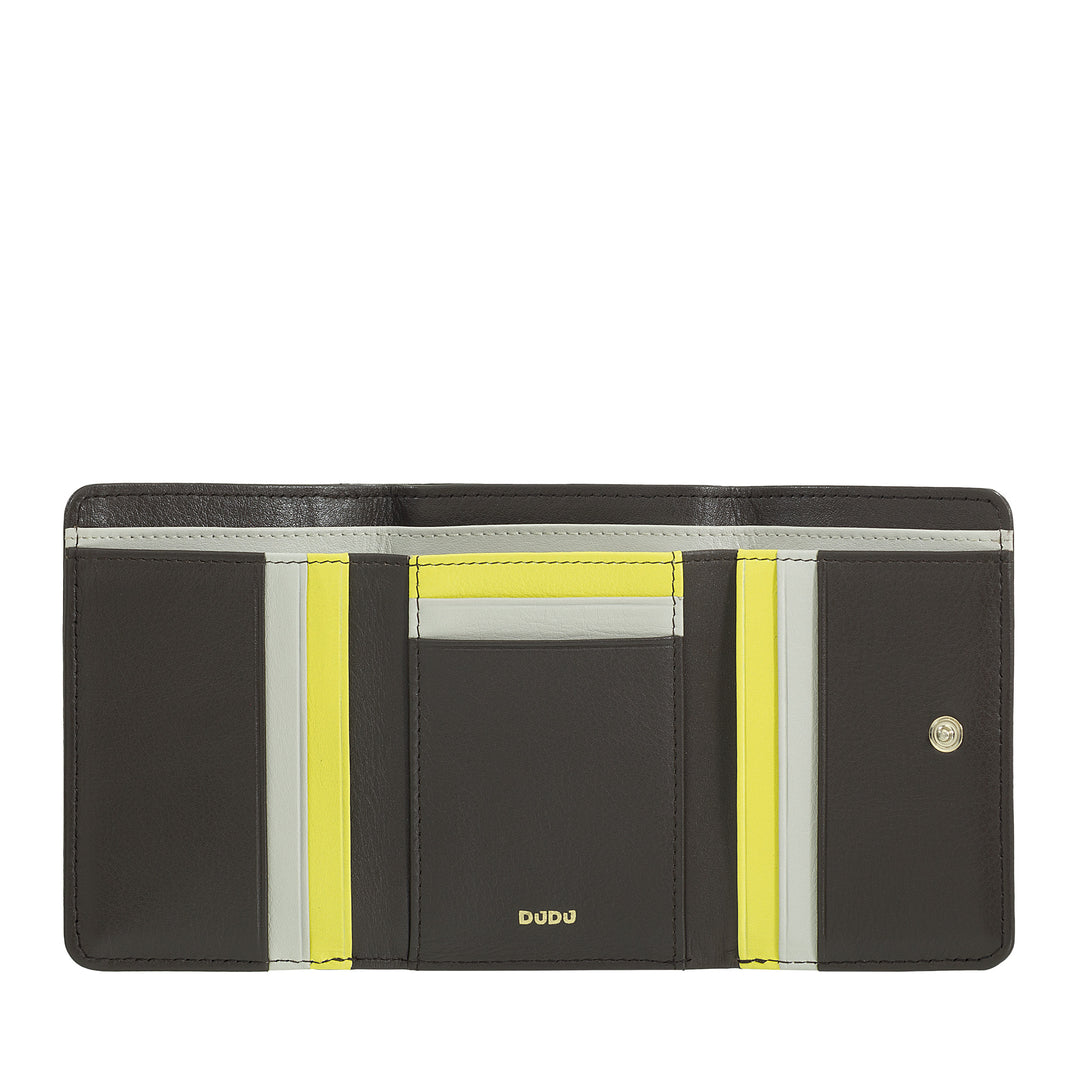 DUDU Barevná vícebarevná kožená malá RFID peněženka pro ženy
