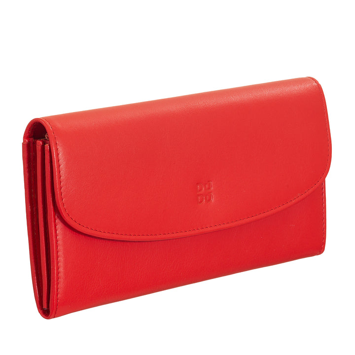 DUDU Grote damesportemonnee van gekleurd leer, Continental-portemonnee, creditcardzakken, portemonnee met ritssluiting