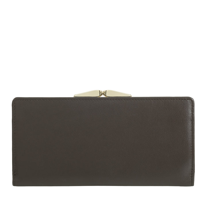 DUDU iso naisten lompakko aitoa nahkaa RFID-suojauksella, luottokorttipidike kolikkopussilla Clic Clac, värikäs setelilompakko