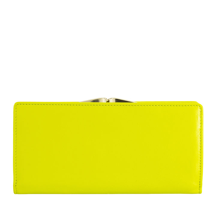 Μεγάλο γυναικείο πορτοφόλι DUDU από γνήσιο δέρμα με προστασία RFID, θήκη πιστωτικής κάρτας με τσαντάκι νομισμάτων Clic Clac, πολύχρωμο πορτοφόλι τραπεζογραμματίων