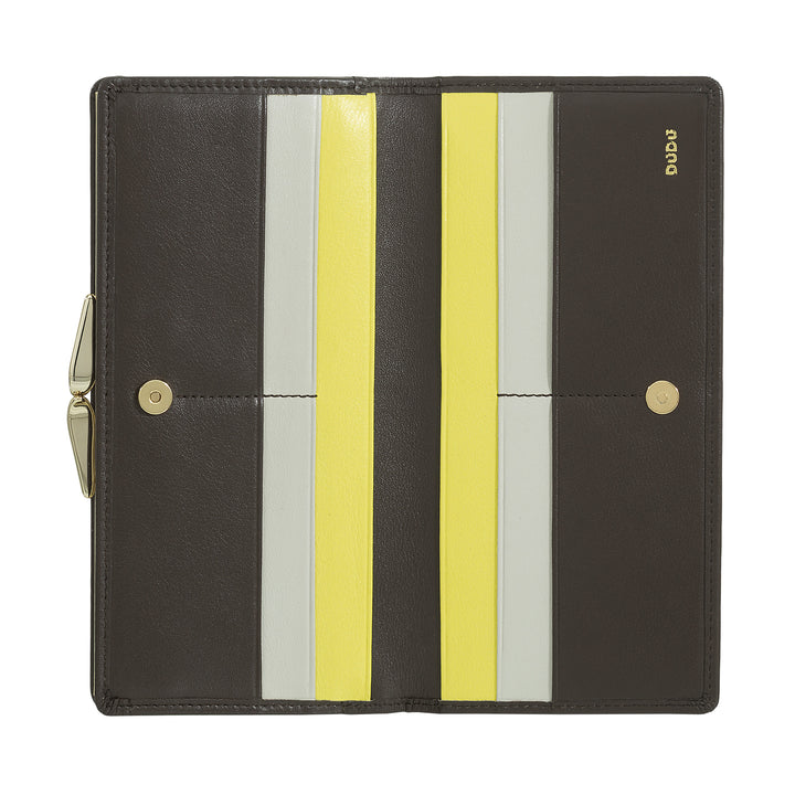 DUDU iso naisten lompakko aitoa nahkaa RFID-suojauksella, luottokorttipidike kolikkopussilla Clic Clac, värikäs setelilompakko