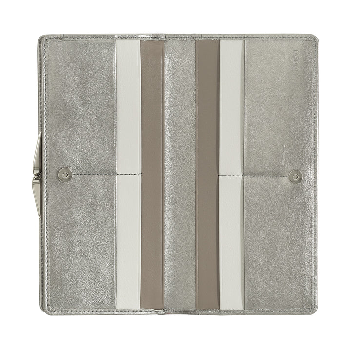 DUDU Stor damplånbok i äkta läder med RFID-skydd, kreditkortshållare med myntväska Clic Clac, färgglad sedelplånbok