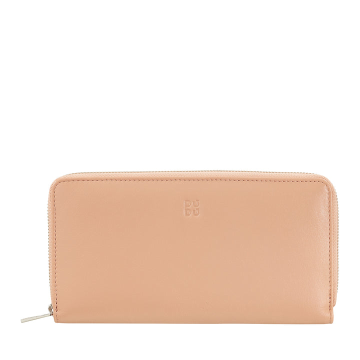 DUDU stor damepung med RFID lynlås i nappa læder lynlås omkring 14 lommer til kreditkort og møntpung