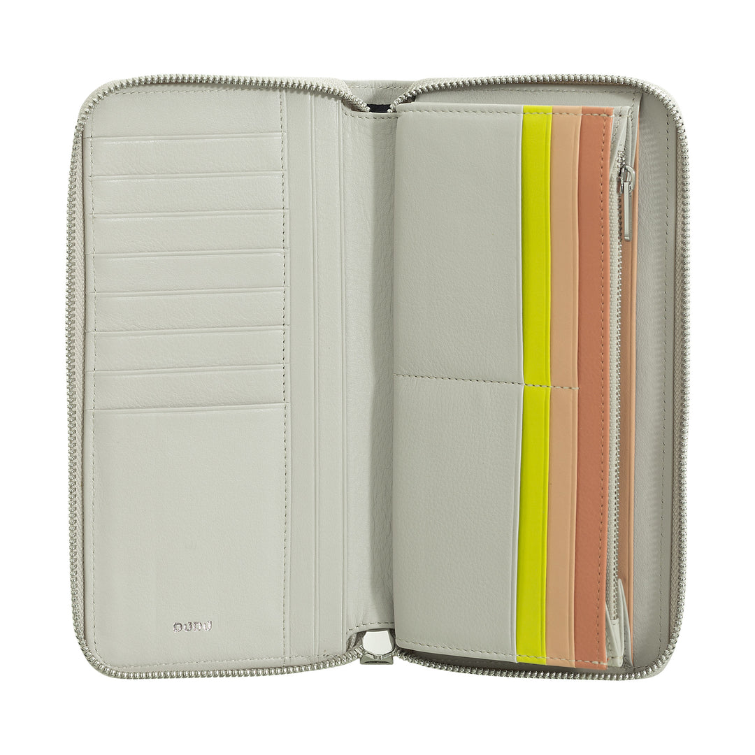 DUDU stor damepung med RFID lynlås i nappa læder lynlås omkring 14 lommer til kreditkort og møntpung