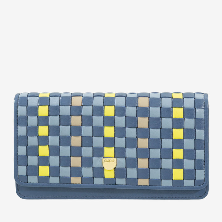 DUDU Portafoglio Donna Intrecciato in Vera Pelle – Portamonete con Zip, Porta Carte Banconote e Scomparti, Elegante Design Artigianale