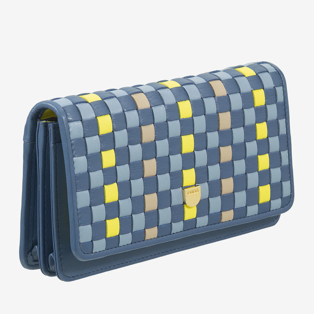 DUDU Portafoglio Donna Intrecciato in Vera Pelle – Portamonete con Zip, Porta Carte Banconote e Scomparti, Elegante Design Artigianale