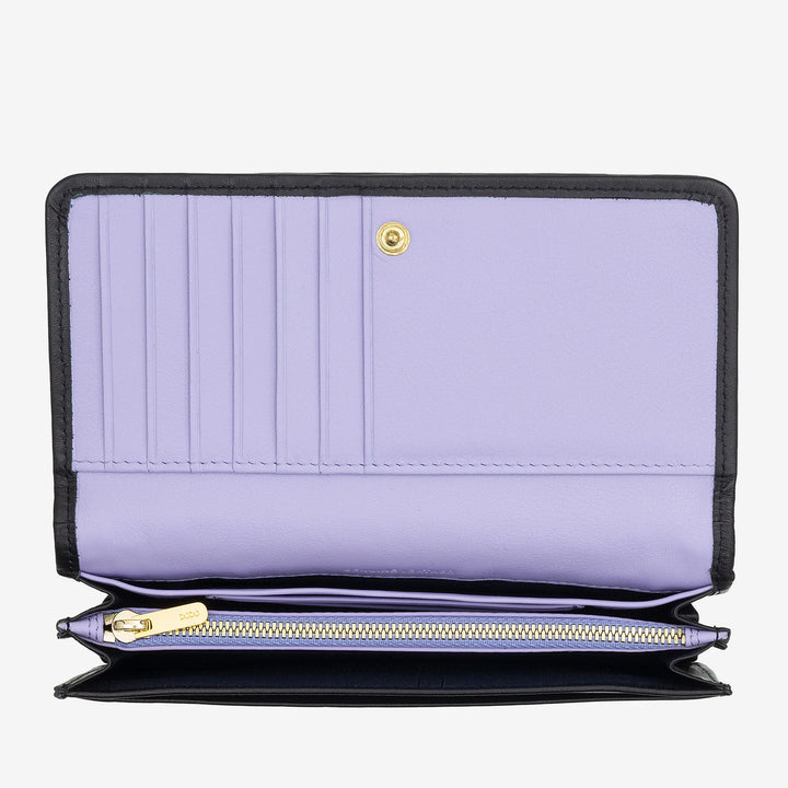 DUDU naisten punottu lompakko aitoa nahkaa - Kolikkokukkaro vetoketjulla, korttiteline ja lokerot, tyylikäs käsintehty muotoilu