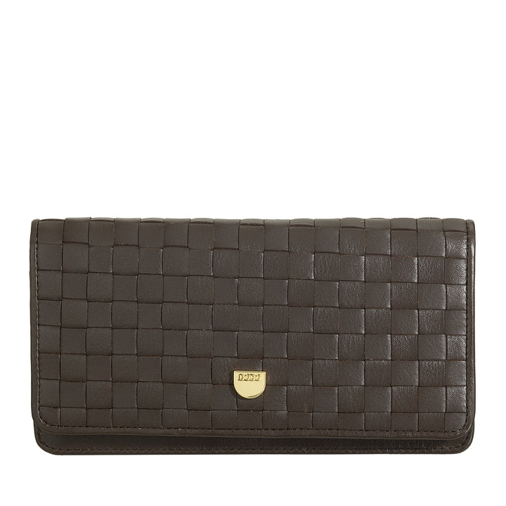 DUDU Flettet pung til kvinder i ægte læder - Møntpung med lynlås, kortholder og rum, elegant håndlavet design