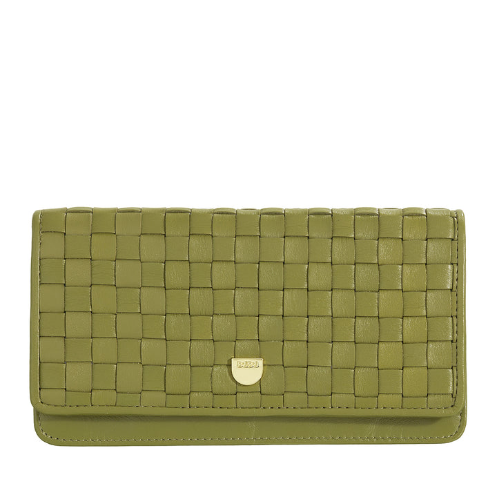 Γυναικείο πλεγμένο πορτοφόλι DUDU από γνήσιο δέρμα - Πορτοφόλι νομισμάτων με φερμουάρ, θήκη για κάρτες και θήκες, κομψό χειροποίητο σχέδιο
