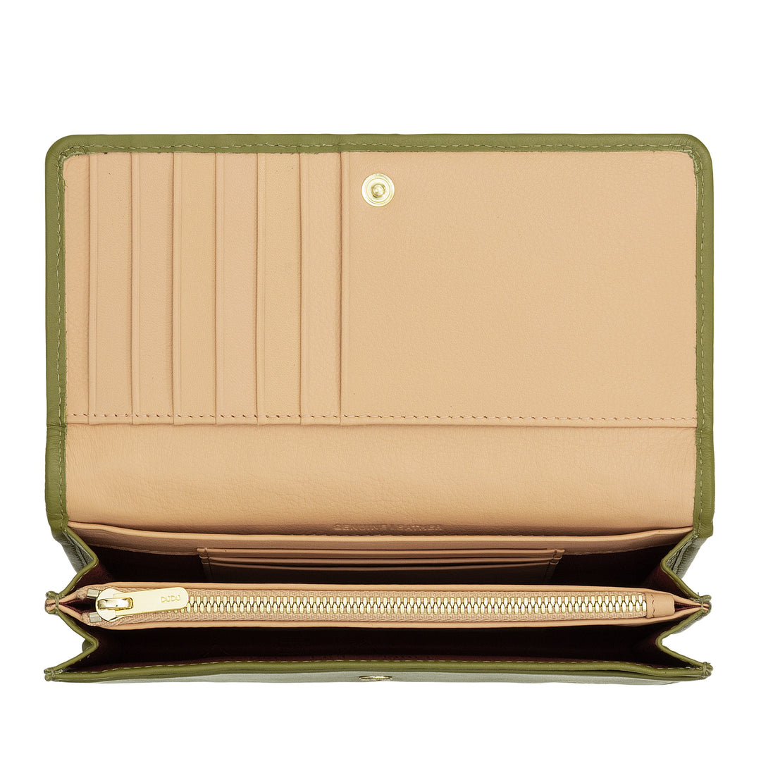 Γυναικείο πλεγμένο πορτοφόλι DUDU από γνήσιο δέρμα - Πορτοφόλι νομισμάτων με φερμουάρ, θήκη για κάρτες και θήκες, κομψό χειροποίητο σχέδιο