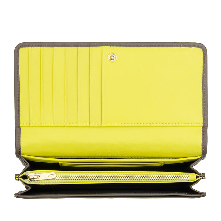 DUDU Flettet pung til kvinder i ægte læder - Møntpung med lynlås, kortholder og rum, elegant håndlavet design