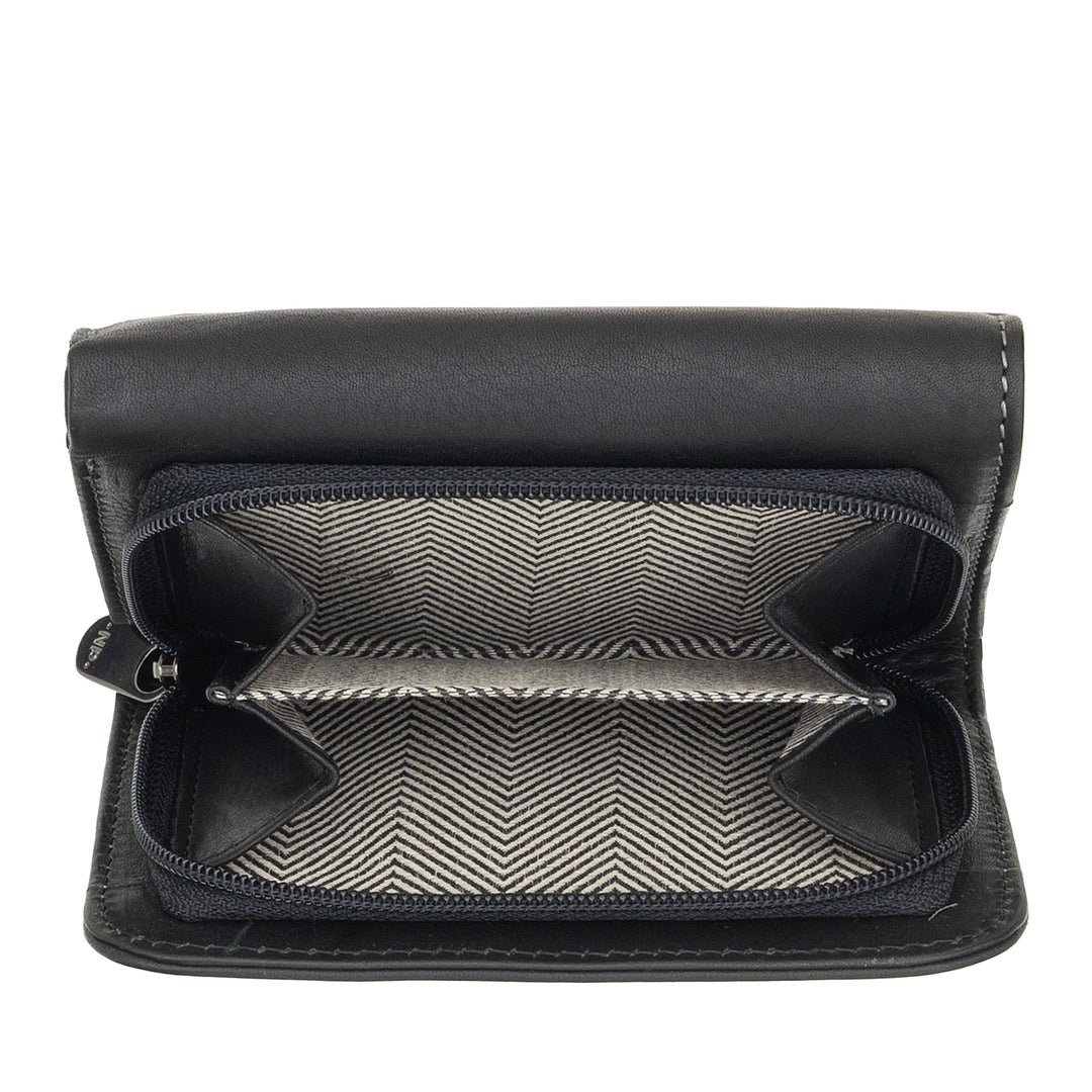 Γυναικείο δερμάτινο πορτοφόλι Nuvola Pelle με φερμουάρ για κέρματα - Κομψό πορτοφόλι με φερμουάρ, θήκες για κάρτες και τραπεζογραμμάτια, συμπαγής και λειτουργική σχεδίαση