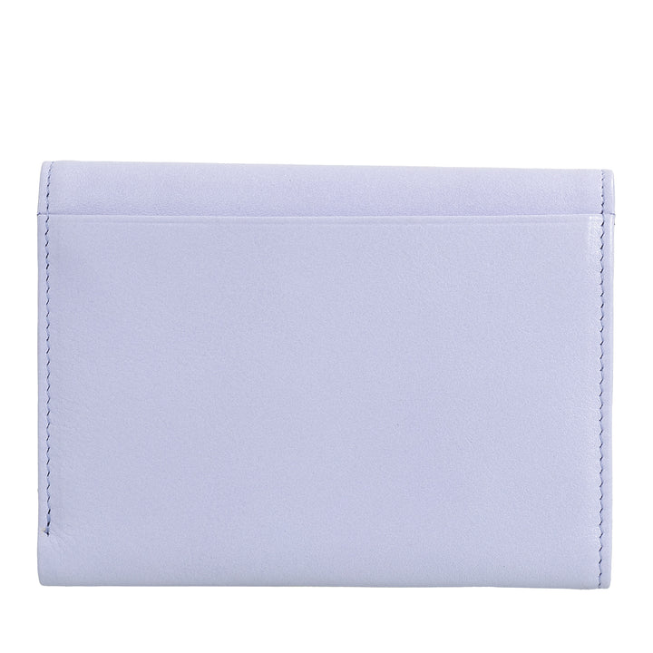 DUDU Cartera de piel auténtica RFID para mujer con monedero, cartera colorida con doble solapa, tarjetero, tarjetero para billetes