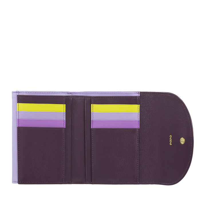 DUDU naisten aitoa nahkaa oleva RFID-lompakko kolikkolaukulla, värikäs kaksiläppäinen lompakko luottokorttipidike setelipidike