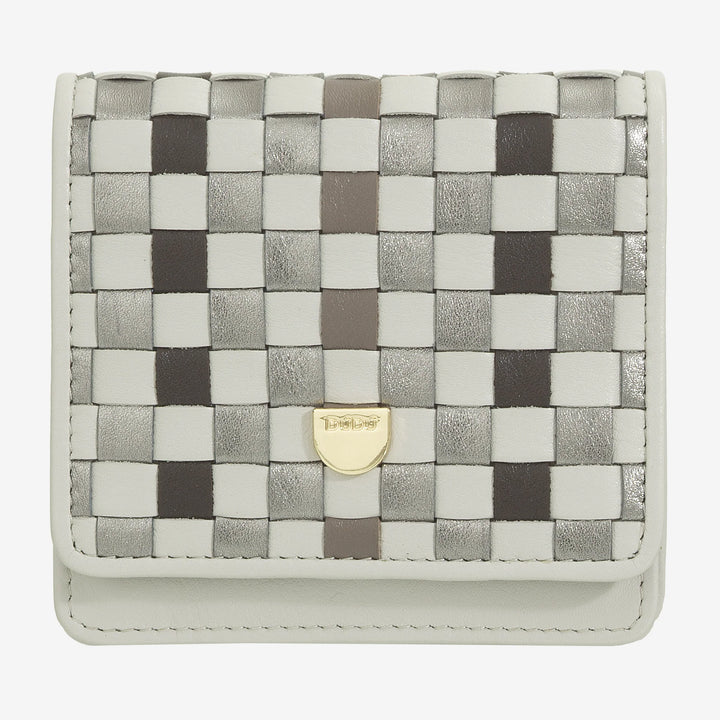 DUDU pieni naisten lompakko kudottua nahkaa - tyylikäs ja kompakti lokero korteille, korteille, seteleille ja kolikoille - hienostunut muotoilu