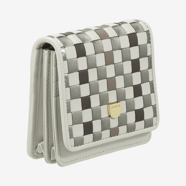 DUDU pieni naisten lompakko kudottua nahkaa - tyylikäs ja kompakti lokero korteille, korteille, seteleille ja kolikoille - hienostunut muotoilu