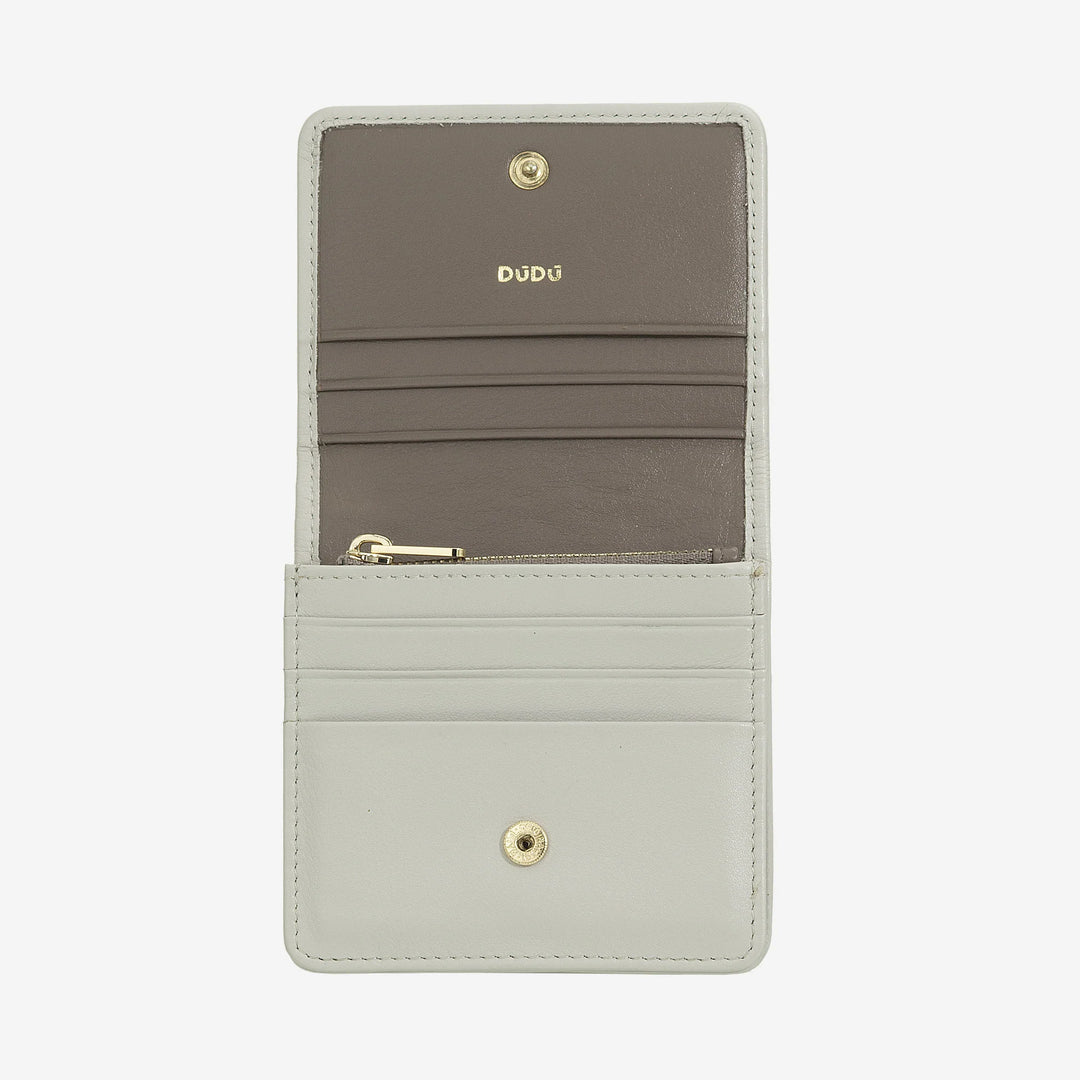DUDU pieni naisten lompakko kudottua nahkaa - tyylikäs ja kompakti lokero korteille, korteille, seteleille ja kolikoille - hienostunut muotoilu