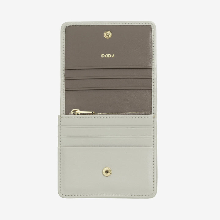DUDU pieni naisten lompakko kudottua nahkaa - tyylikäs ja kompakti lokero korteille, korteille, seteleille ja kolikoille - hienostunut muotoilu