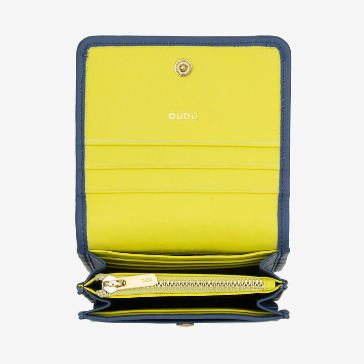 DUDU Portafoglio Piccolo Donna Pelle Intrecciata – Elegante e Compatto con Scomparti per Carte, Tessere, Banconote e Monete – Design Raffinato