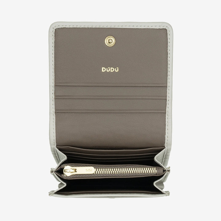 DUDU pieni naisten lompakko kudottua nahkaa - tyylikäs ja kompakti lokero korteille, korteille, seteleille ja kolikoille - hienostunut muotoilu