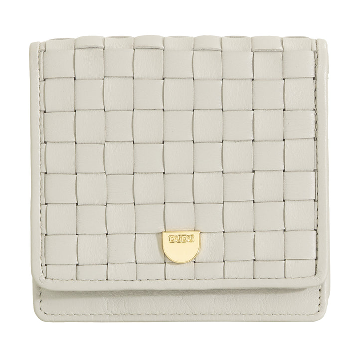 DUDU Small Women's Wallet in Woven Leather - Elegant and Compact with Compartments for Cards, Cards, Banknotes and Coins - Refined Design