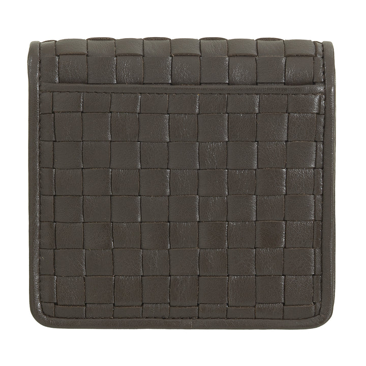 DUDU Small Women's Wallet in Woven Leather - Elegant and Compact with Compartments for Cards, Cards, Banknotes and Coins - Refined Design