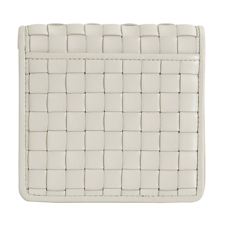 DUDU Small Women's Wallet in Woven Leather - Elegant and Compact with Compartments for Cards, Cards, Banknotes and Coins - Refined Design
