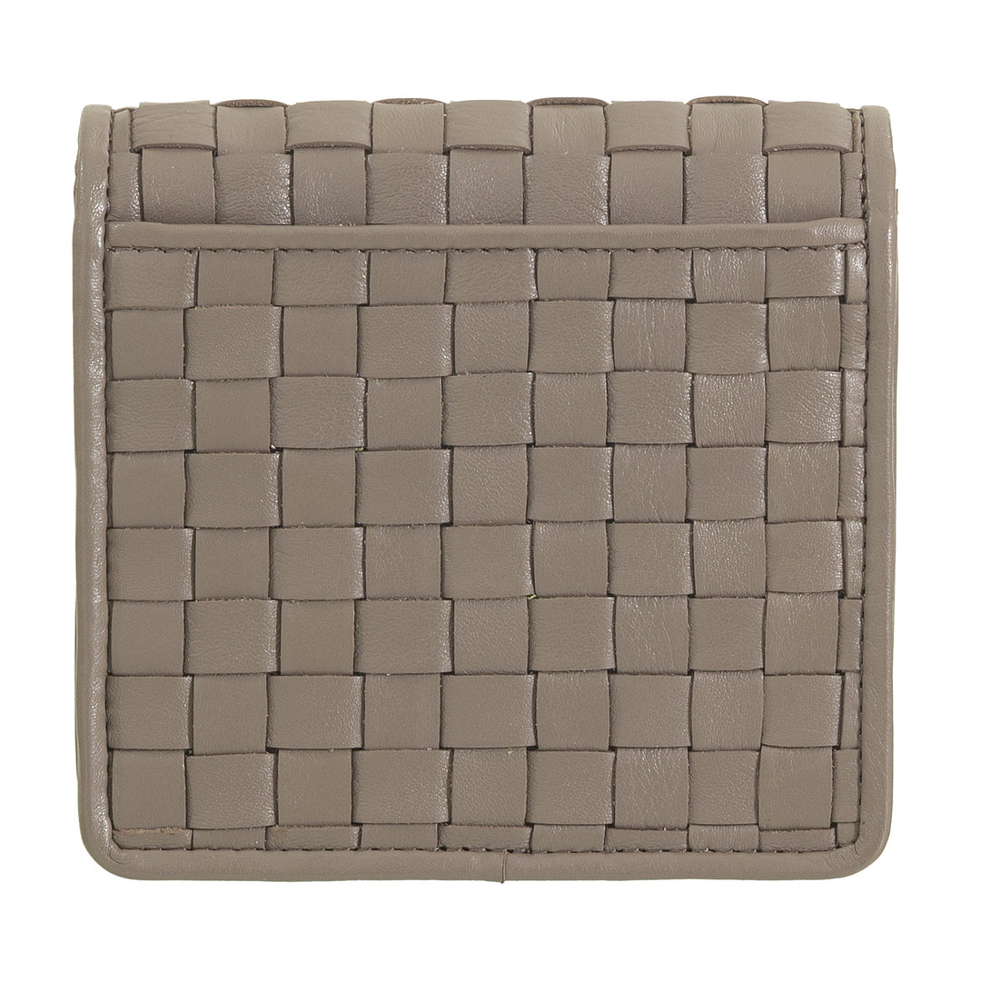 DUDU Portafoglio Piccolo Donna Pelle Intrecciata – Elegante e Compatto con Scomparti per Carte, Tessere, Banconote e Monete – Design Raffinato