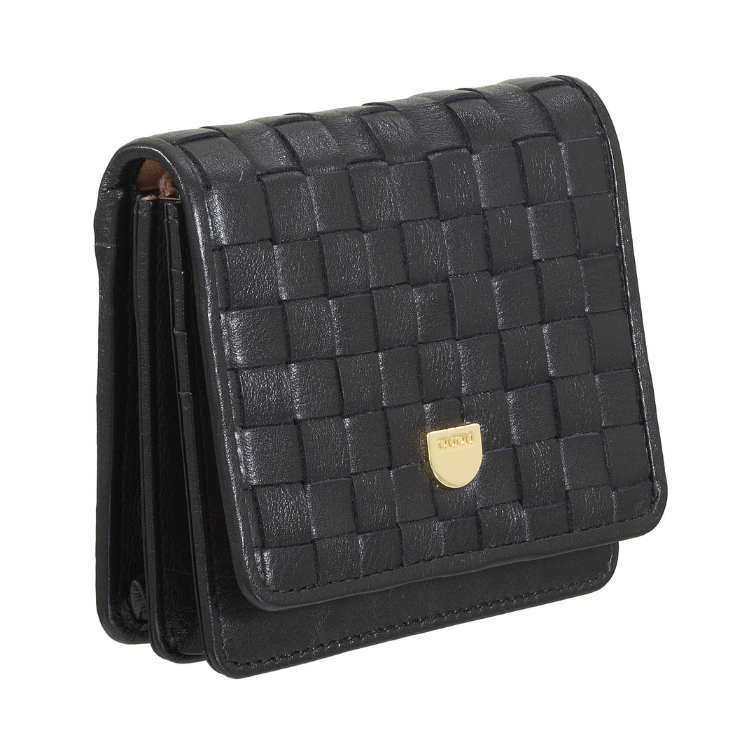 Carteira Feminina Pequena DUDU em Couro Tecido - Elegante e Compacta com Compartimentos para Cartões, Cartões, Notas e Moedas - Design Refinado