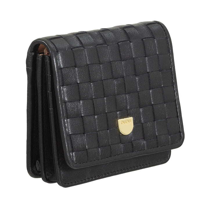 Carteira Feminina Pequena DUDU em Couro Tecido - Elegante e Compacta com Compartimentos para Cartões, Cartões, Notas e Moedas - Design Refinado