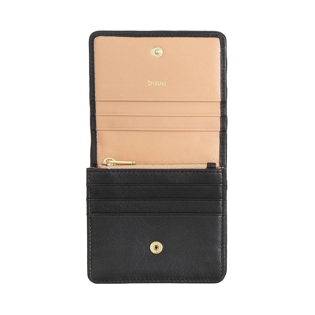 Carteira Feminina Pequena DUDU em Couro Tecido - Elegante e Compacta com Compartimentos para Cartões, Cartões, Notas e Moedas - Design Refinado