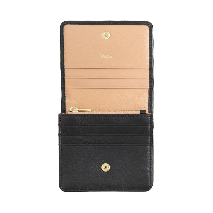 Carteira Feminina Pequena DUDU em Couro Tecido - Elegante e Compacta com Compartimentos para Cartões, Cartões, Notas e Moedas - Design Refinado