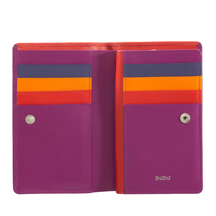 Cartera de Mujer DUDU Colorful RFID en Piel Multicolor con Monedero con Cremallera, Tarjeteros y Tarjeteros