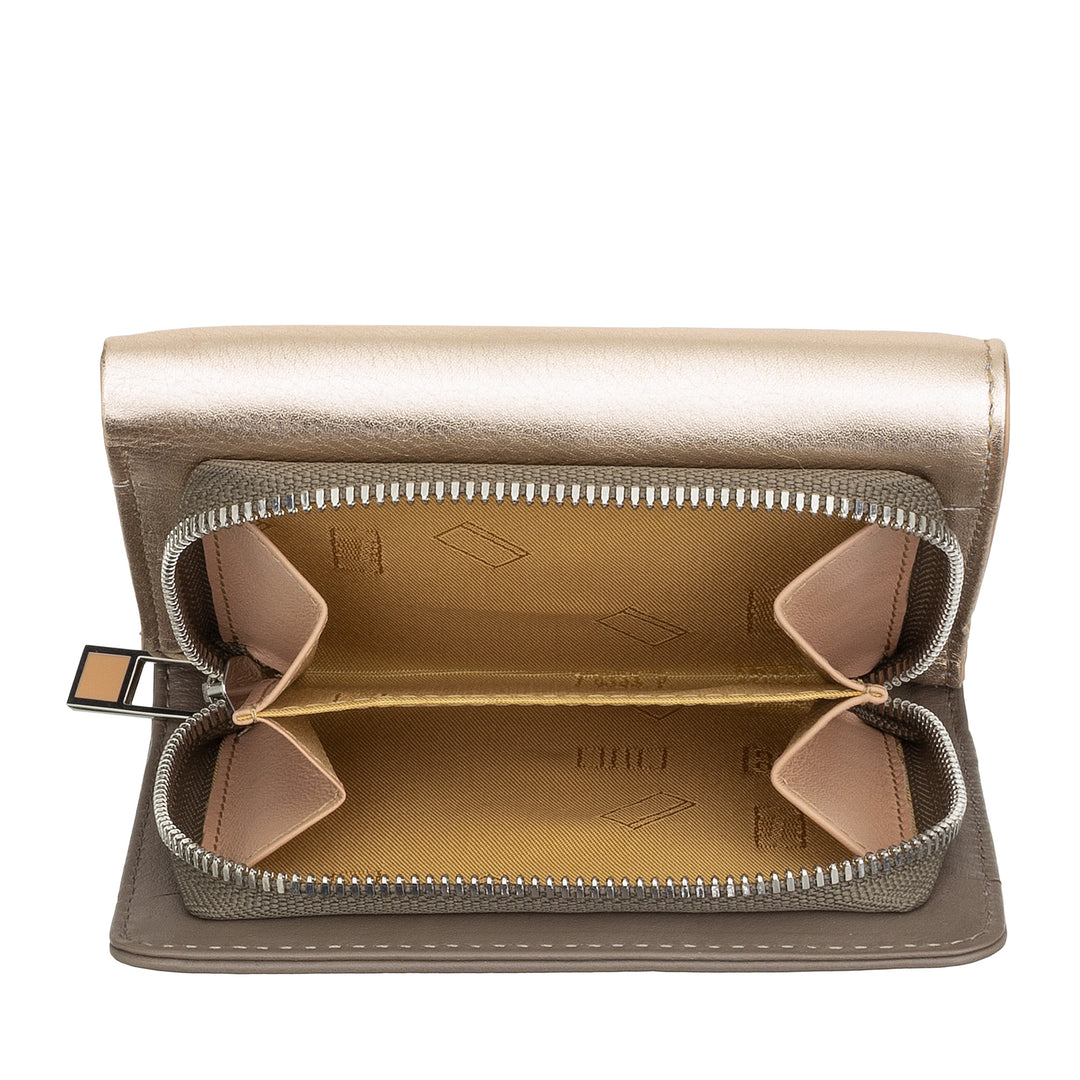 DUDU Portofel de dama mic RFID din piele multicolora colorata