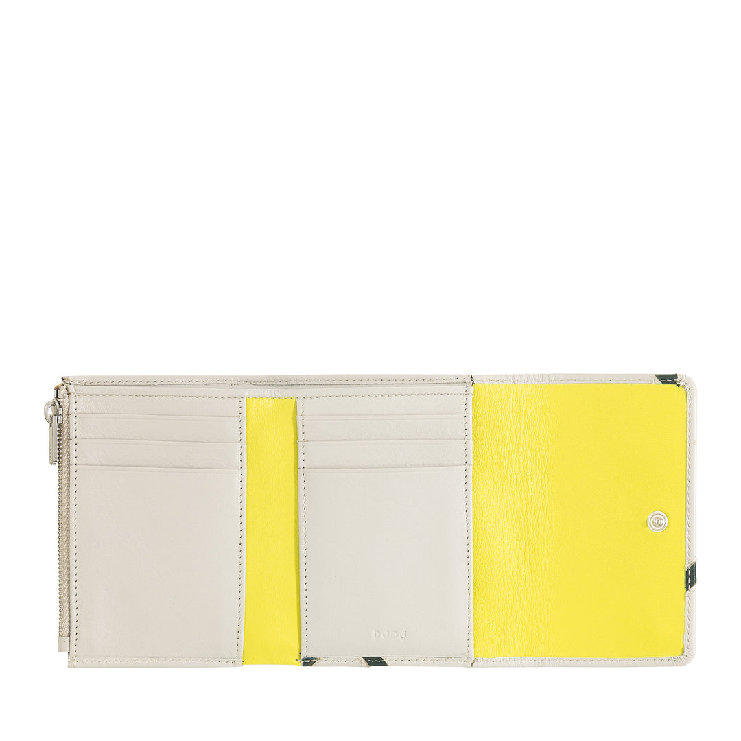 Γυναικείο μικρό δερμάτινο πορτοφόλι DUDU εμπνευσμένο από το τένις - Compact με θήκη πιστωτικής κάρτας, τσαντάκι νομισμάτων με φερμουάρ και μετρητά