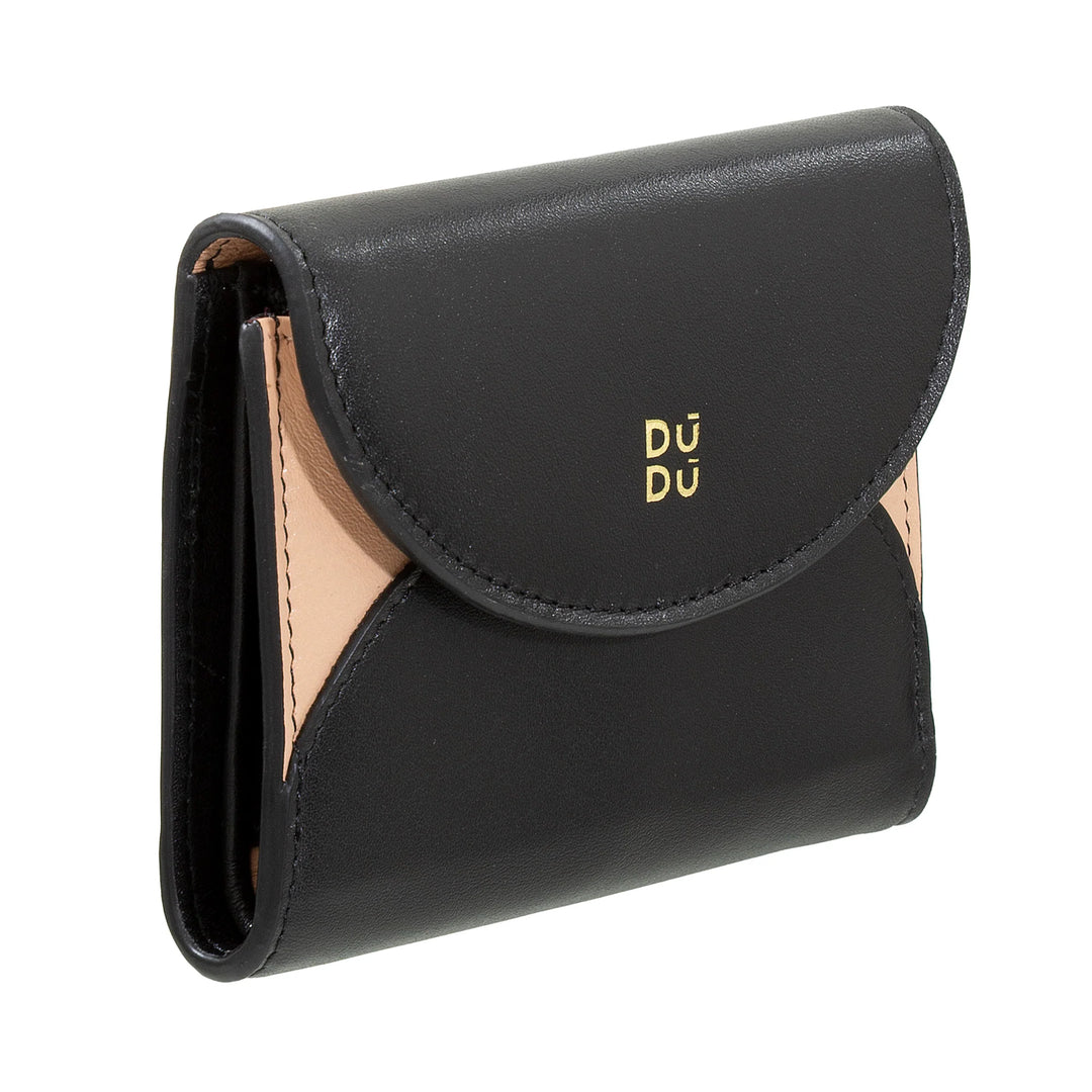 DUDU Portafoglio Donna Piccolo in Pelle Compatto con Porta Carte e Portamonete – Portafogli Donna Vera Pelle Elegante e Capiente