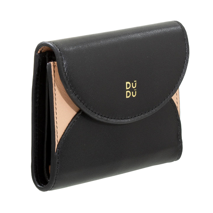DUDU Portafoglio Donna Piccolo in Pelle Compatto con Porta Carte e Portamonete – Portafogli Donna Vera Pelle Elegante e Capiente