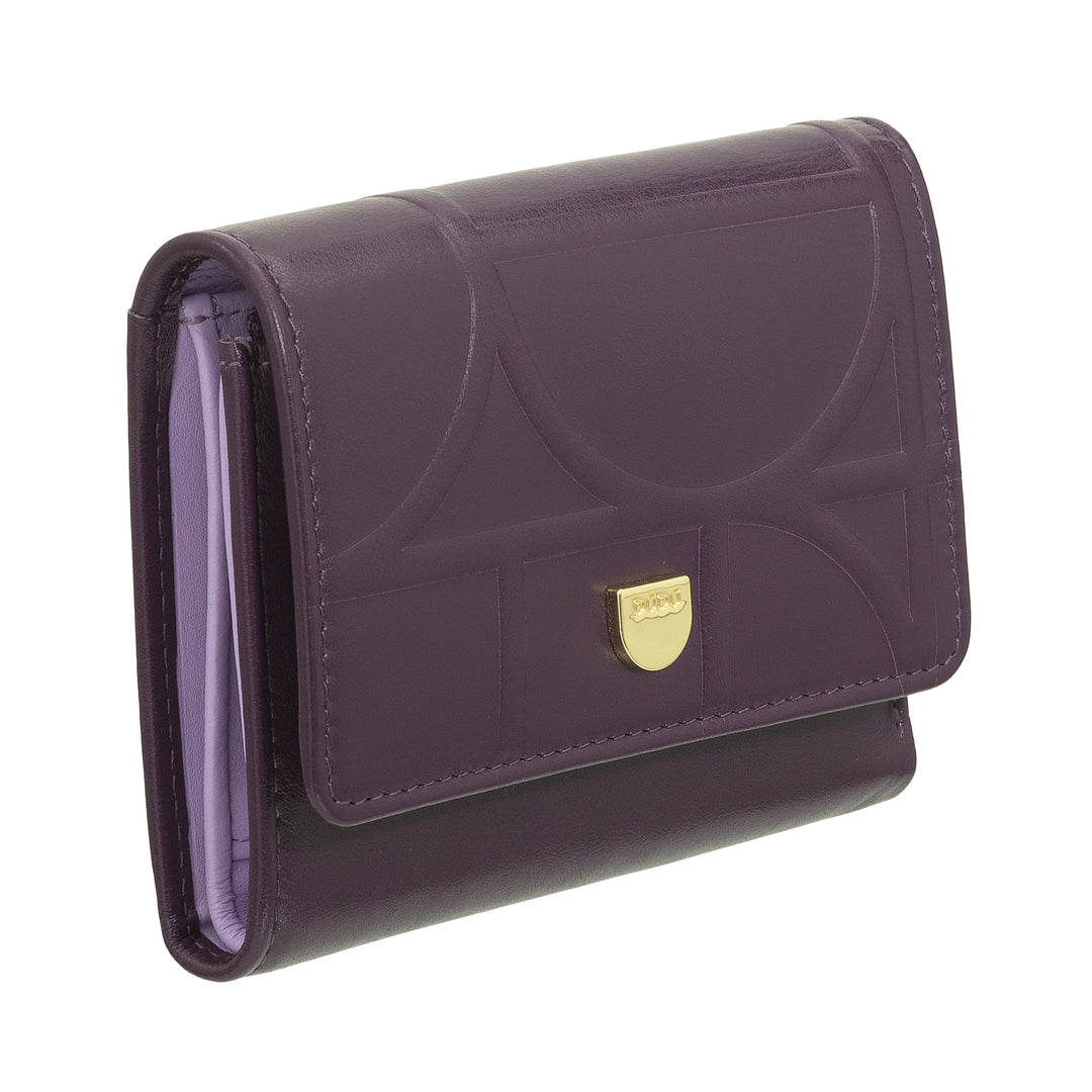 DUDU lille RFID-pung til kvinder i ægte læder med tryk, tegnebøger med lynlåslomme - elegant, kompakt til pung, perfekt til kort og mønter