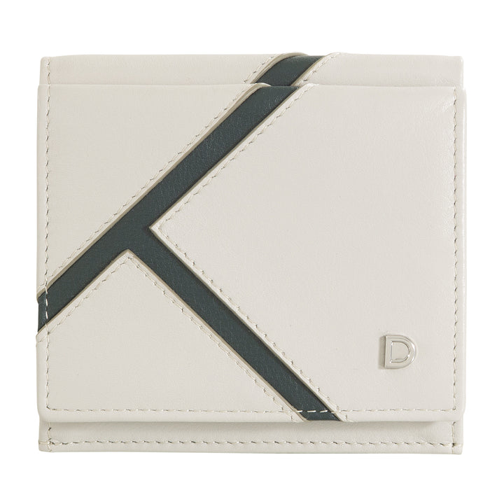 DUDU Unisex Wallet in Genuine Leather - Bifold with Button Closure and External Coin Purse - Design Inspired by Tennis Court Tournaments