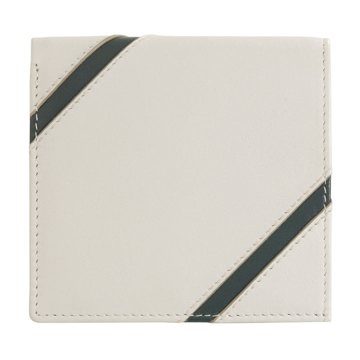 DUDU Unisex Wallet in Genuine Leather - Bifold with Button Closure and External Coin Purse - Design Inspired by Tennis Court Tournaments