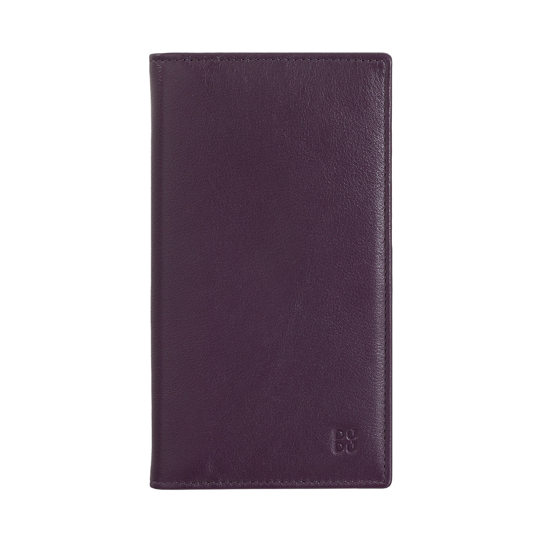 DUDU stor anti-RFID-pung til kvinder i farvet læder med 16 lommer til kreditkort og kort