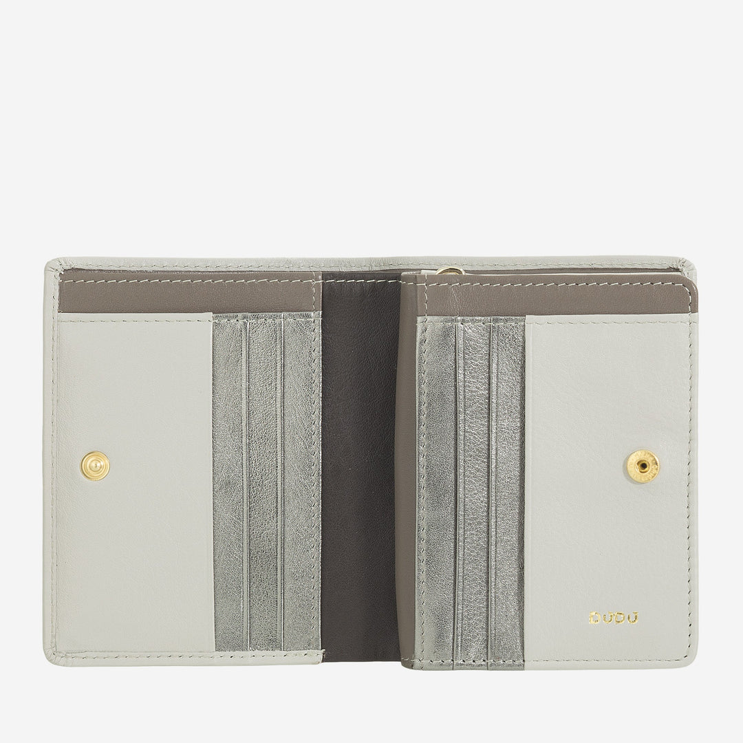 Malá dámská peněženka DUDU v barevném koženém pouzdru na karty a karty s peněženkou na zip a knoflík