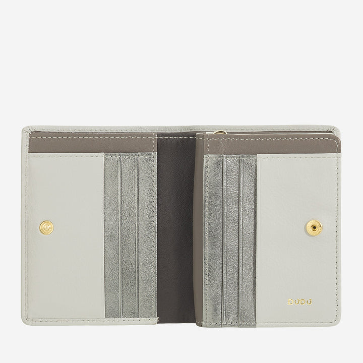 Malá dámská peněženka DUDU v barevném koženém pouzdru na karty a karty s peněženkou na zip a knoflík