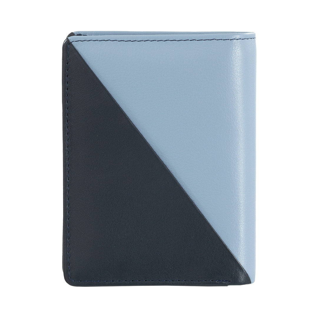 DUDU Small Women's Wallet in Colored Leather Card and Card Holder with Zip and Button Coin Purse