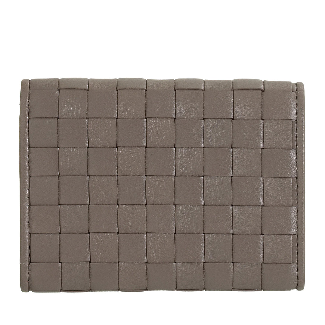 DUDU Portafoglio Piccolo Donna Intrecciato in Pelle con Portamonete - Portafogli in Pelle Intrecciata Porta Carte Compatto Elegante